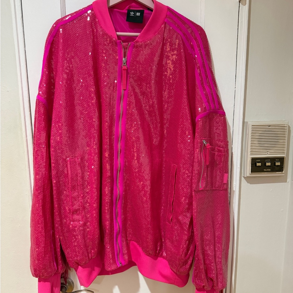 SOLD Ivy Park x Adidas pink sequin jacket L (unisex) fits women’s XXL